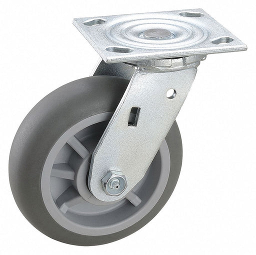 Plate Caster Swivel Rubber 7 1/4 H