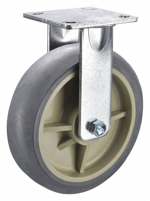 Plate Caster Rigid Rubber 9 1/2 H