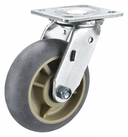 Plate Caster Swivel Rubber 7 1/4 H