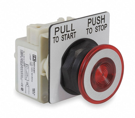 MushHeadPushButton Rd Incandescent 30mm