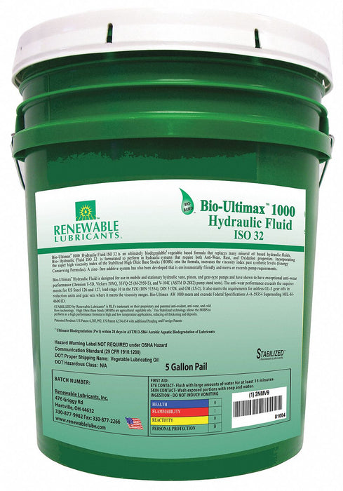Hydraulic Oil Bio Ultimax 1000 5 Gal 32