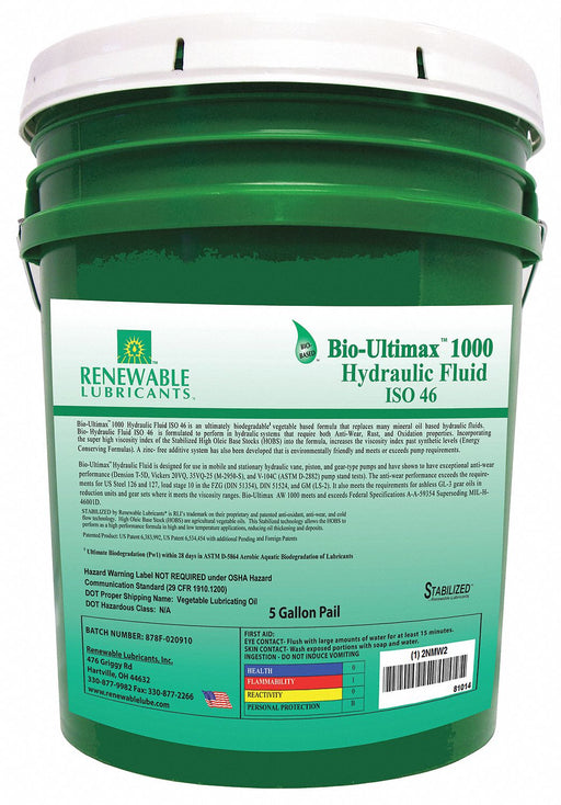 Hydraulic Oil Bio Ultimax 1000 5 Gal 46