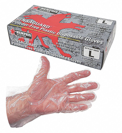 D1863 Disposable Gloves Polyethylene L PK500