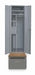 Wardrobe Locker Gray 3 Compartments