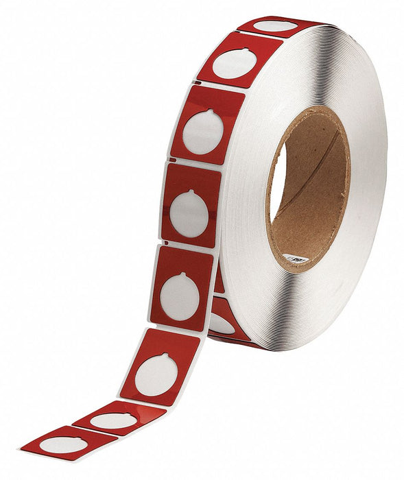 Pre-Cut Label Stock Roll Red Gloss