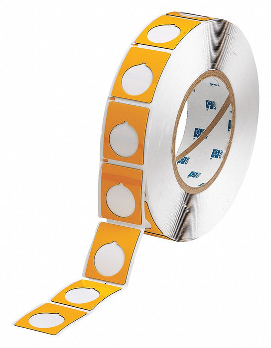 Pre-Cut Label Stock Roll Yellow Gloss