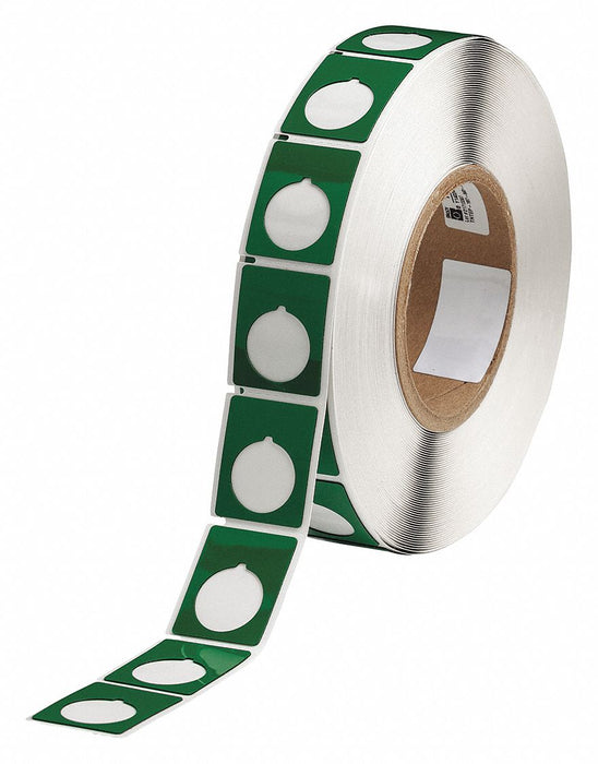 Pre-Cut Label Stock Roll Green Gloss