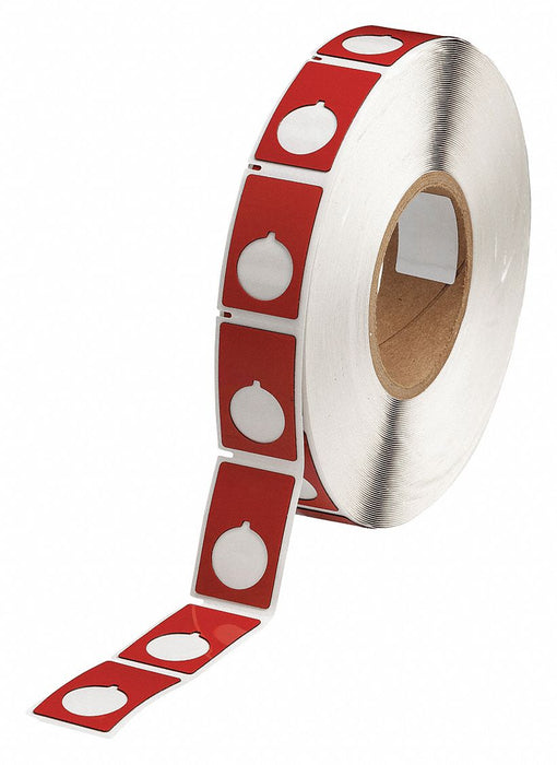 Pre-Cut Label Stock Roll Red Gloss