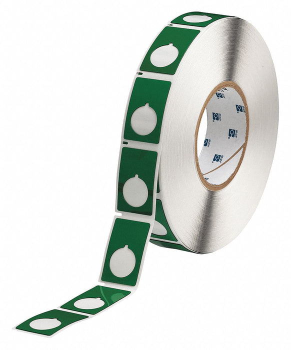 Pre-Cut Label Stock Roll Green Gloss