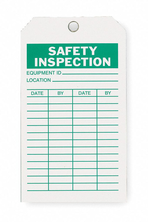 Saf Inspection Tag 7 x 4 In Grn/Wht PK10