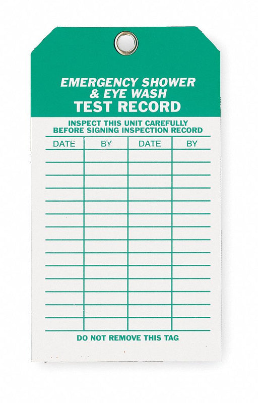 Emer Sh  Eye Wash Test Rcd Tag Met PK10