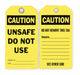 Caution Tag 5 3/4in H 3in W Polyest PK25