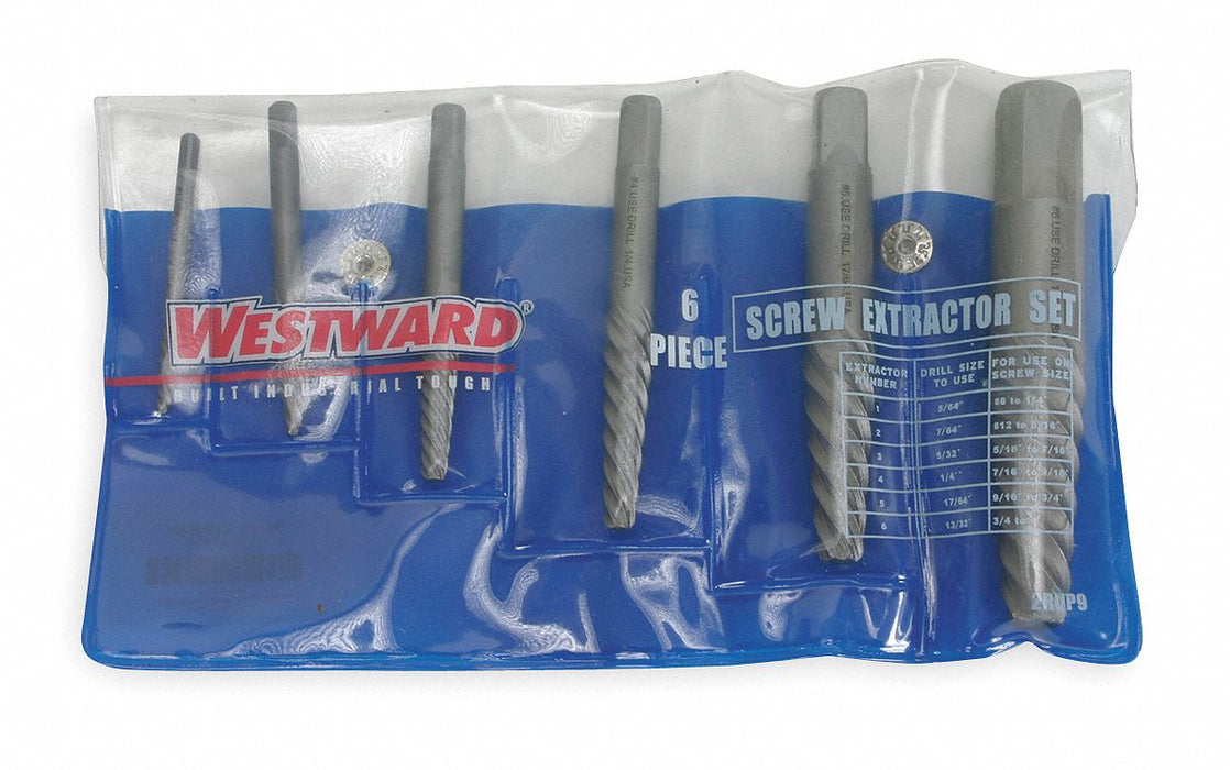 Screw Extractor Set 6pc HCS Pouch