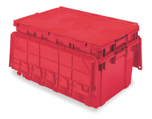 Attached Lid Tote 27 in L 17 in W Red