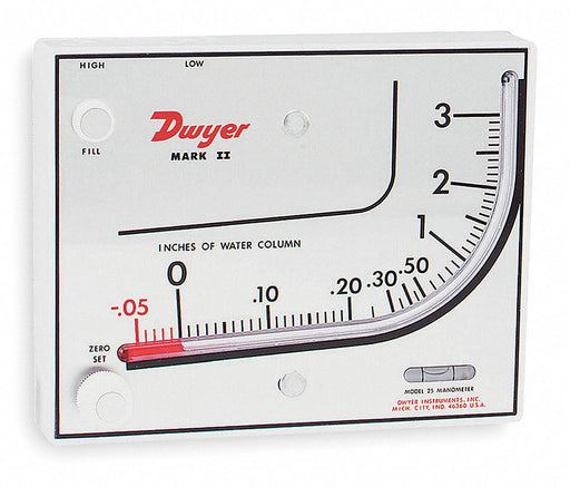 Manometer Inclined Vertical 3in wc Red