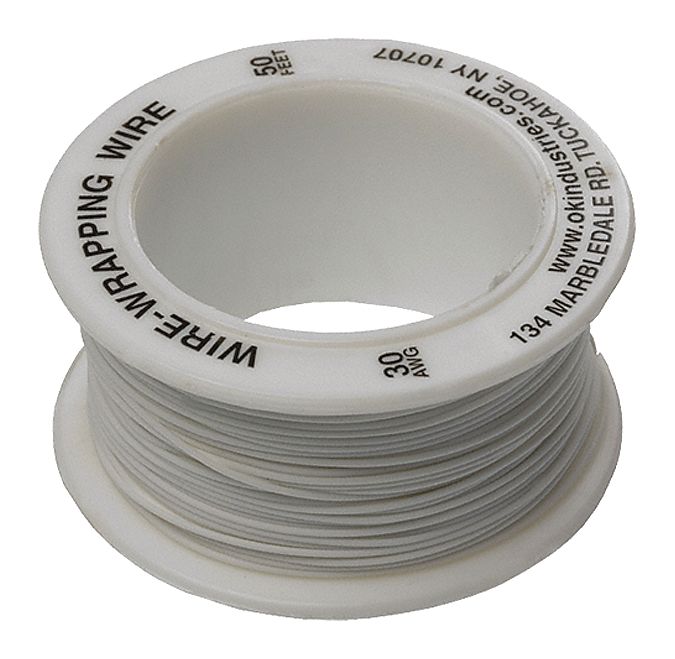 SpooledWrappingWire 30AWG White 50ft