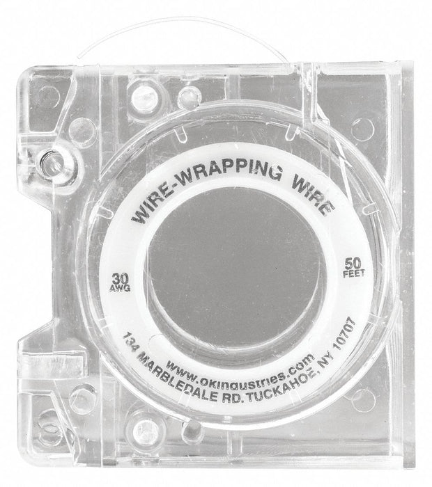 SpoolWrapWire w/Dispenser 30AWG Wht 50ft