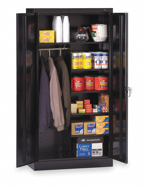 Storage Cabinet 72 x36 x18 Black 5Shlv