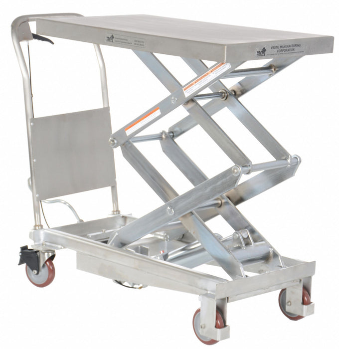 Scissor Lift Cart 800 lb SS Fixed