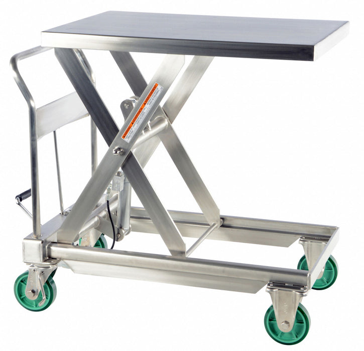 Scissor Lift Cart 1100 lb SS Fixed