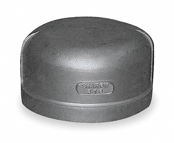 Round Cap 316L SS 2 1/2 in Female NPT