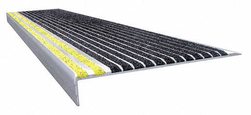 Stair Tread Blk/Ylw 42in W Extruded Alum