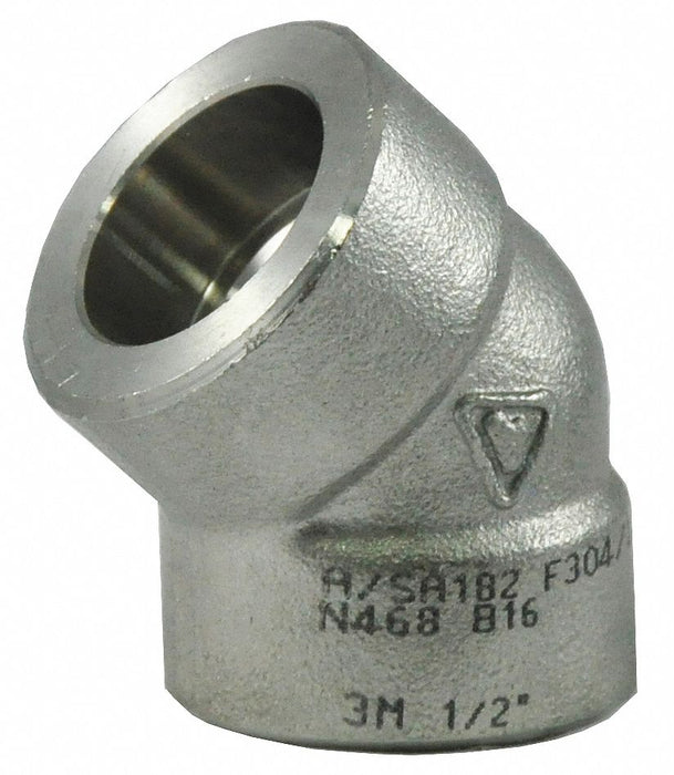 45 Elbow 304 SS 3/4 in Class 3000