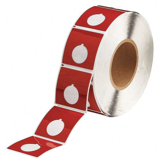 Pre-Cut Label Stock Roll Red Gloss