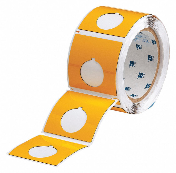 Pre-Cut Label Stock Roll Yellow Gloss