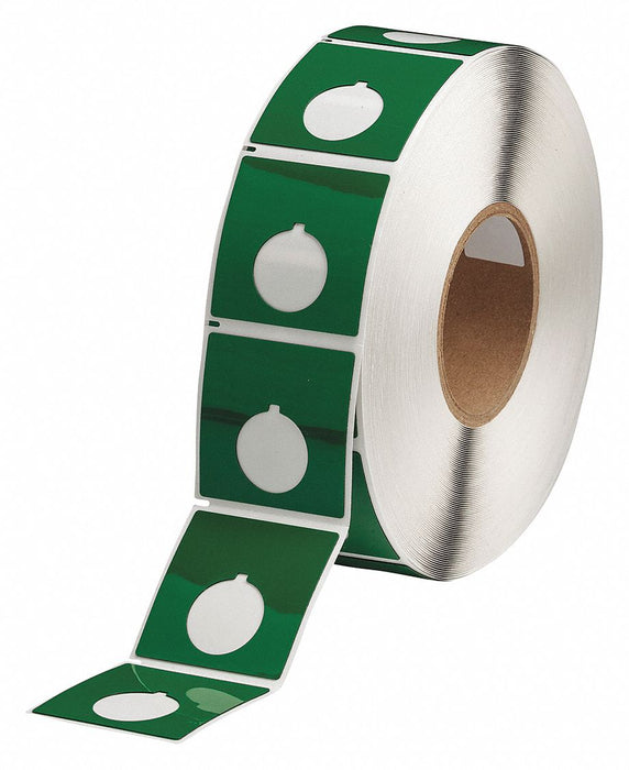 Pre-Cut Label Stock Roll Green Gloss