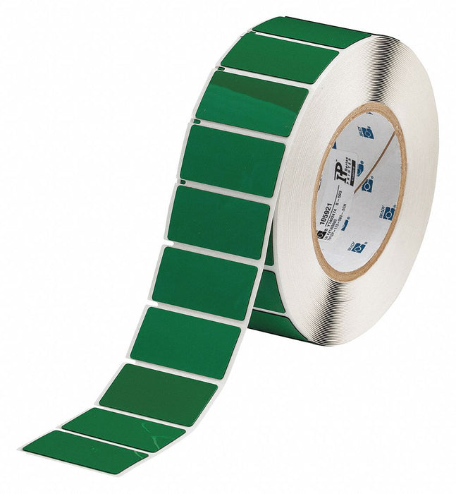 Pre-Cut Label Stock Roll Green Gloss