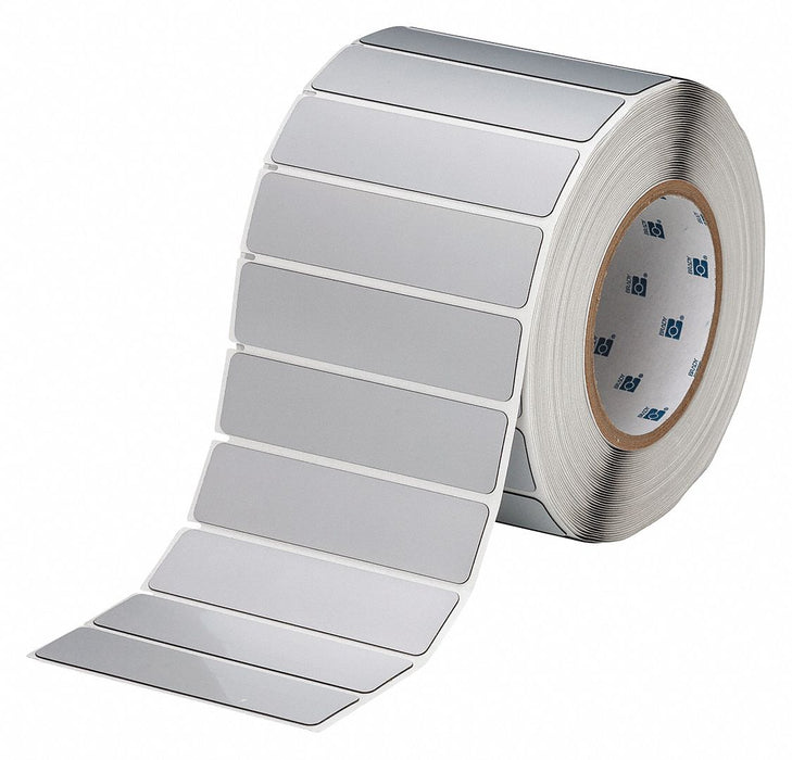Pre-Cut Label Stock Roll Silver Gloss