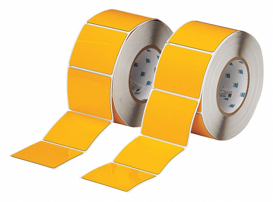 Pre-Cut Label Stock Roll Yellow Gloss