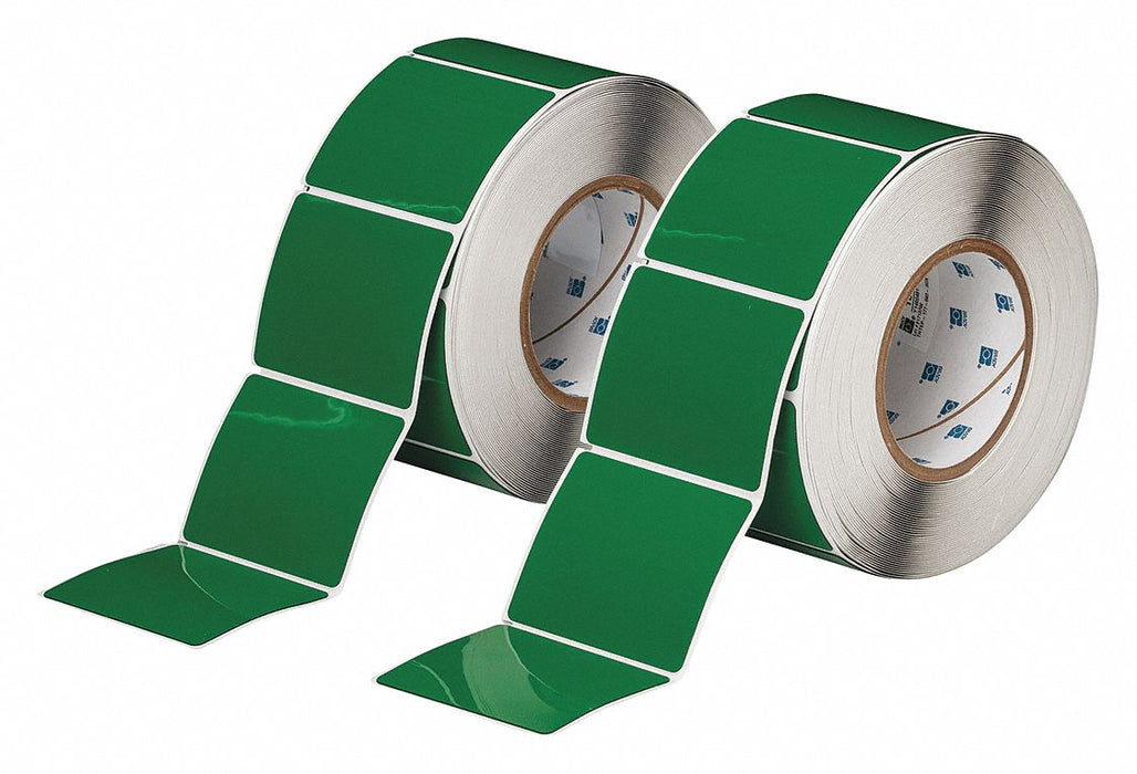 Pre-Cut Label Stock Roll Green Gloss