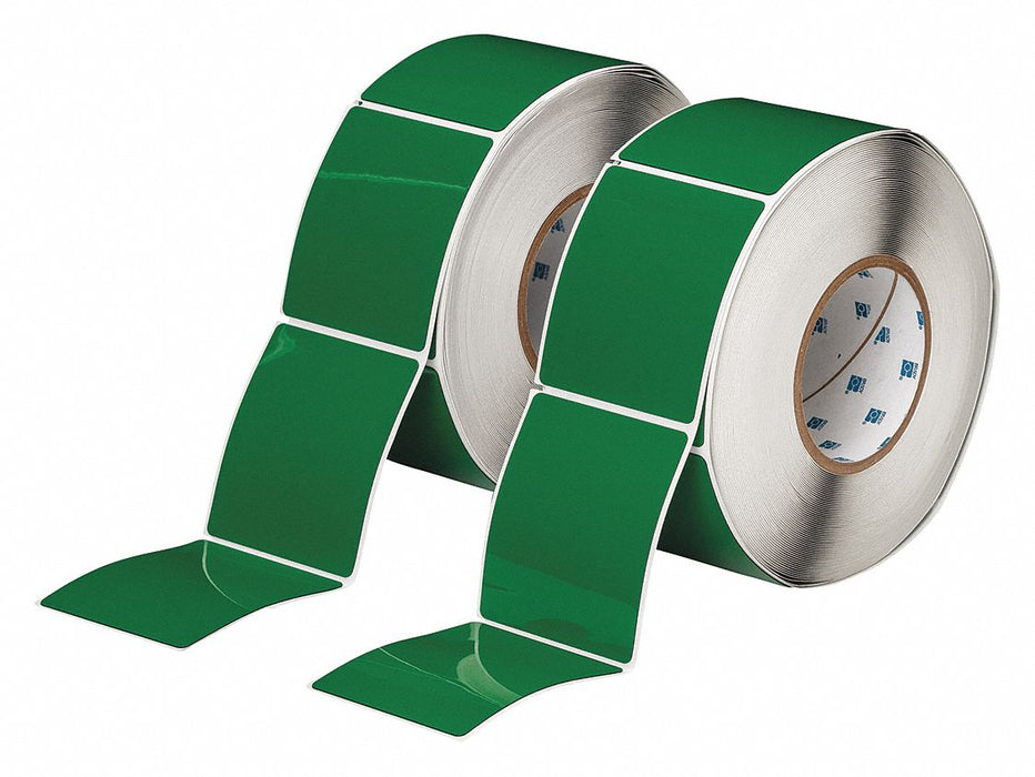 Pre-Cut Label Stock Roll Green Gloss