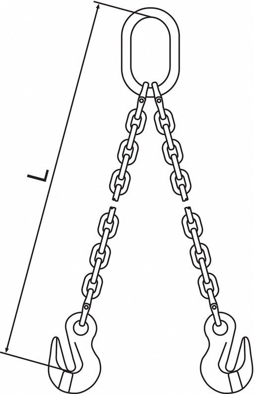 M5654 Chain Sling 3/8 in Size G120 5 ft L DOG