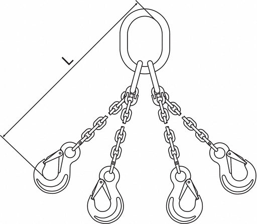 Chain Sling 3/16 in Size G63 10 ft L QOS