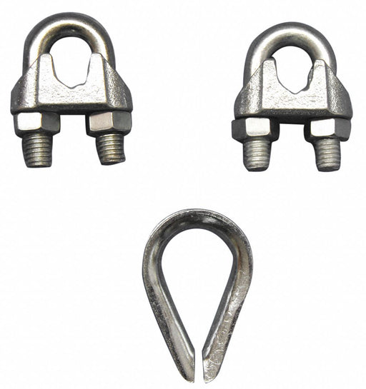 Wire Rope U-Bolt Clip and Thimble Kit