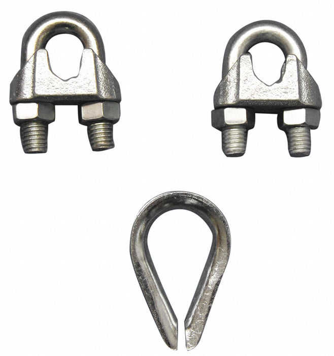 Wire Rope U-Bolt Clip and Thimble Kit