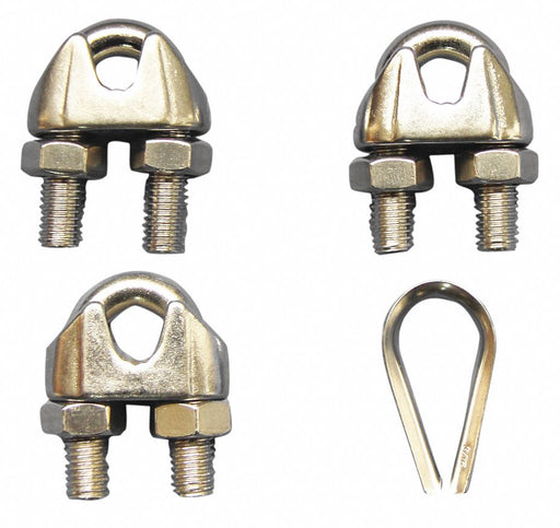 Wire Rope U-Bolt Clip and Thimble Kit