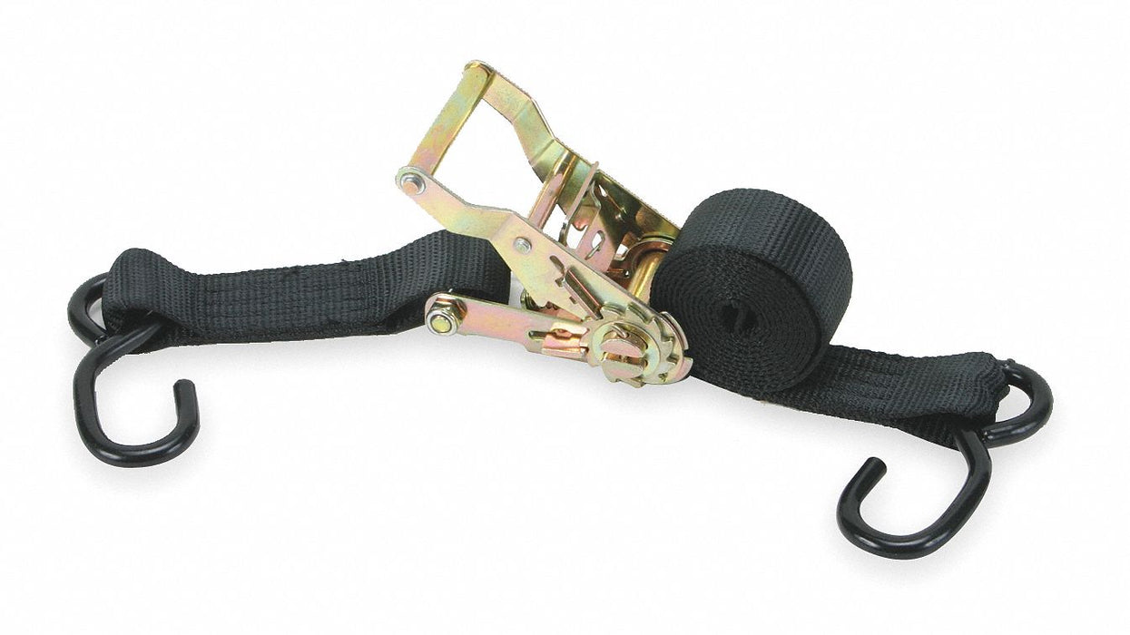 Tie Down Strap S-Hook Black PK2