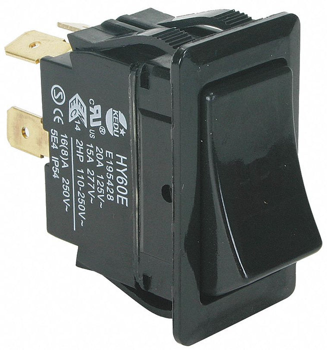 RockerSwitch NoLens/Lamp Black On/Off