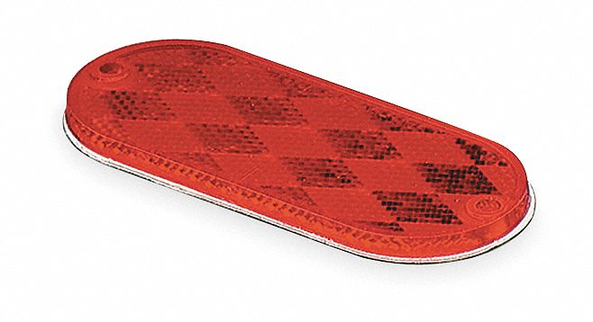 Reflector Oval Red 4-3/8 L