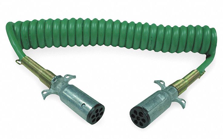 Coiled ABS Power Cord Green
