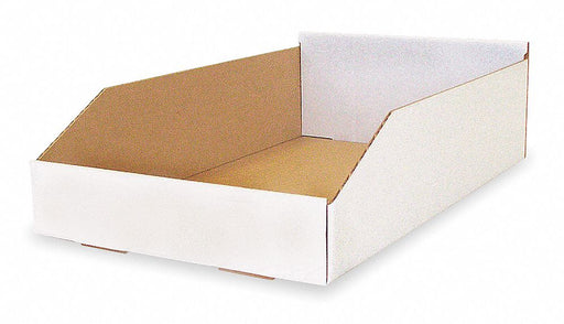 Corr Shelf Bin White Cardboard 4 3/4 in