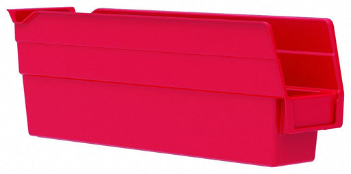 F8465 Shelf Bin Red Indstr Grd Poly 4 in