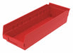 F8476 Shelf Bin Red Indstr Grd Poly 4 in