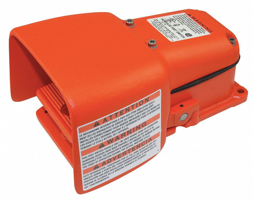 FootSwtch Orange CastIron SPDT Momentary