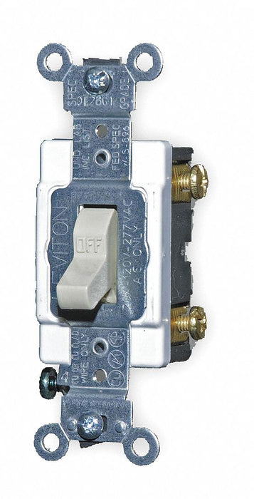 Wall Switch Ivory 20 A Single Pole 2 hp