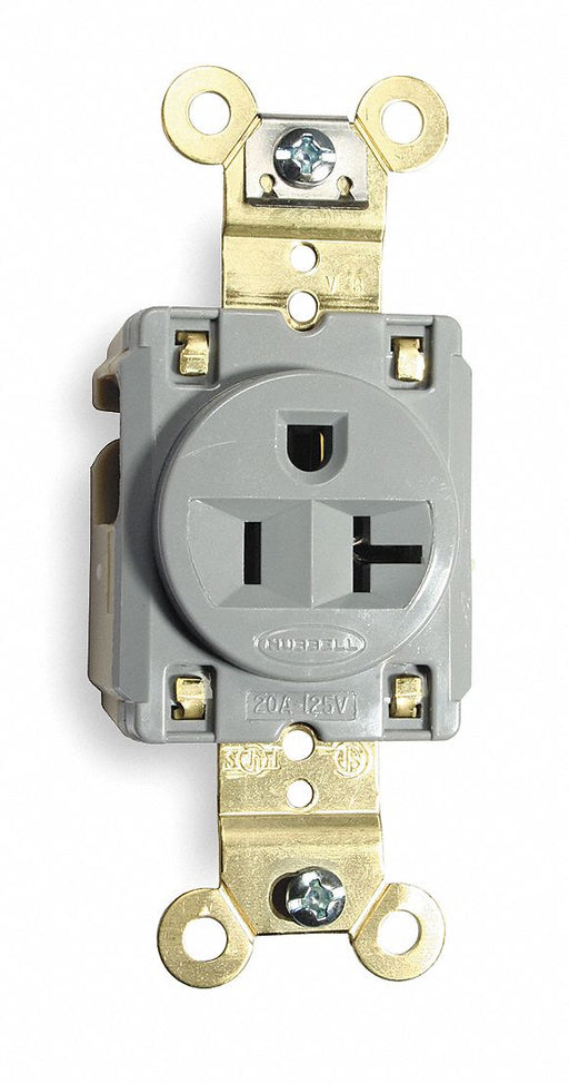 Receptacle Gray 20 A 2P3W Back Side 1PK
